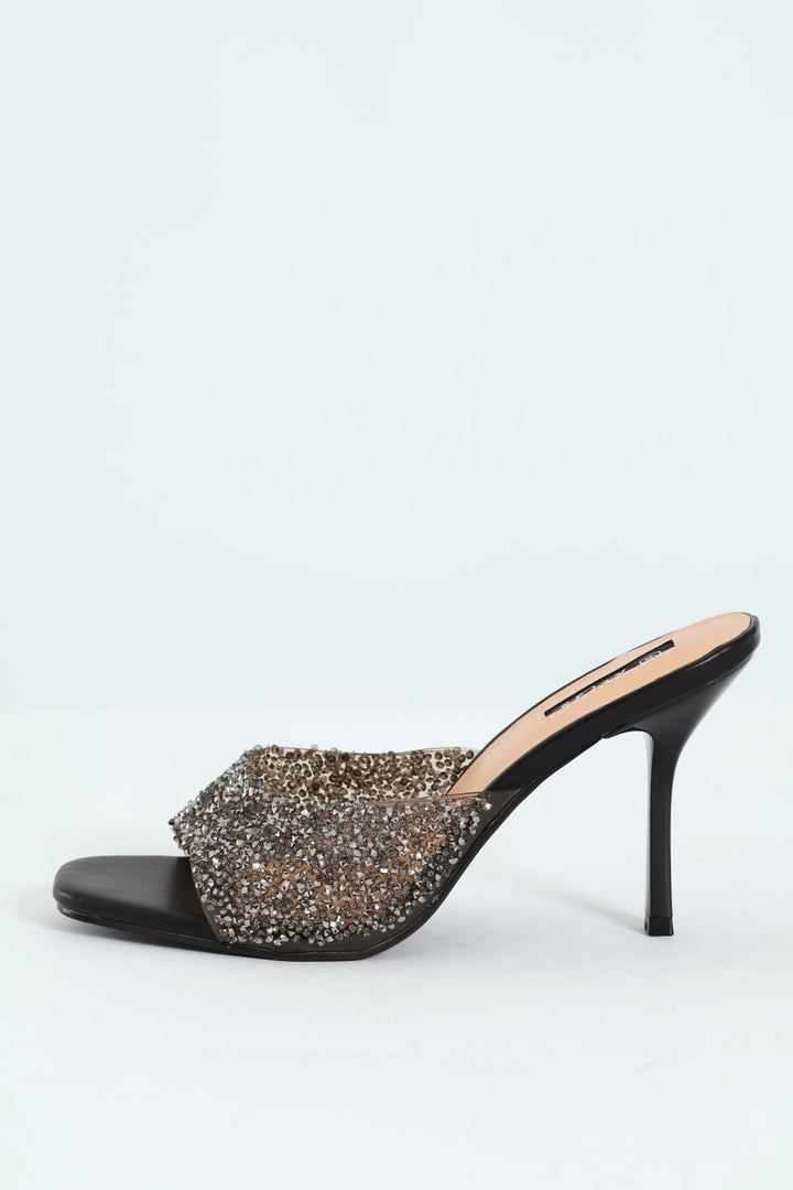 Diamante Push In Heel - Black
