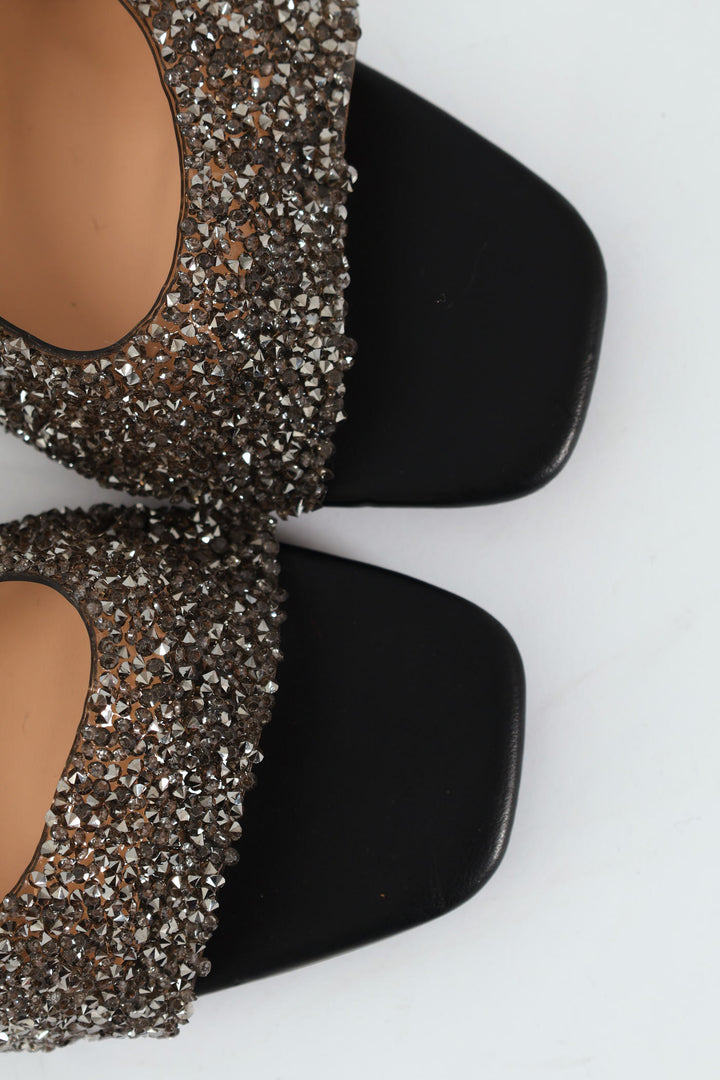 Diamante Push In Heel - Black