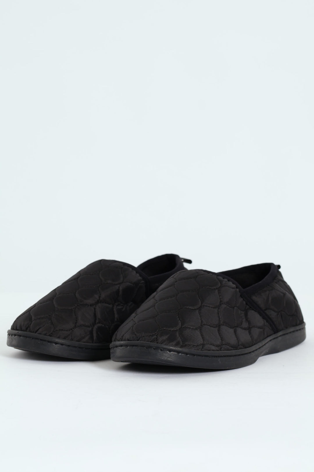 Nylon Upper With Quilted Detail Slipper - Black