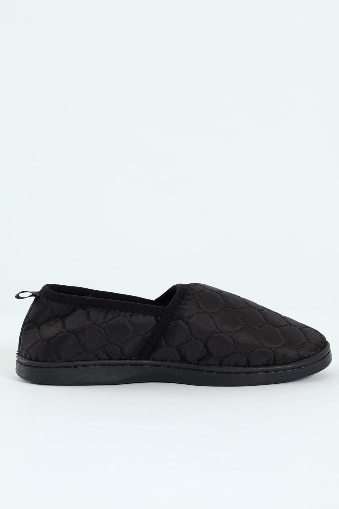 Nylon Upper With Quilted Detail Slipper - Black