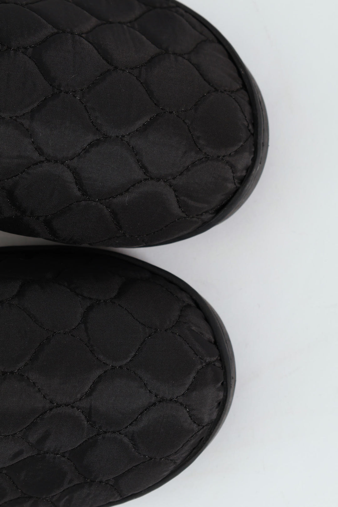 Nylon Upper With Quilted Detail Slipper - Black