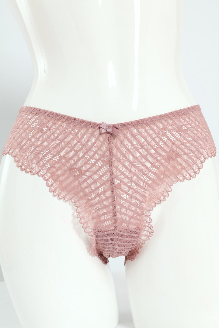 3 Pack Lace Brazilian Panties - Grey/Rose/Navy