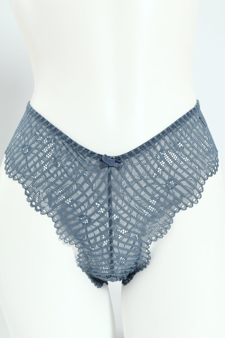 3 Pack Lace Brazilian Panties - Grey/Rose/Navy