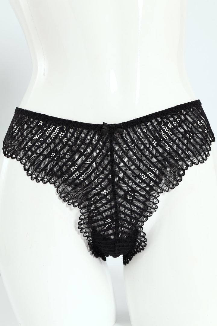 3 Pack Lace Brazilian Panties - Grey/Rose/Navy