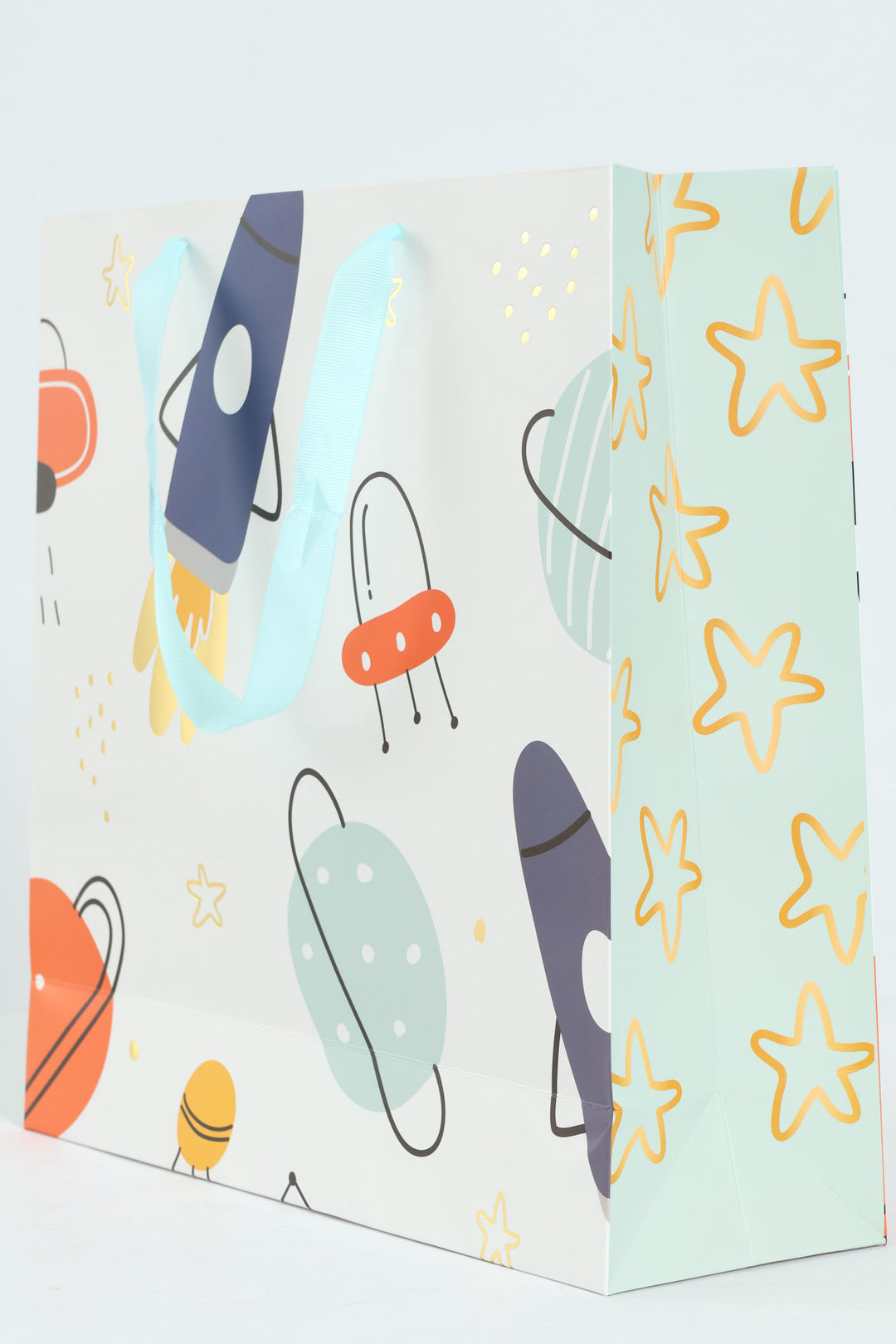 Space Rocket Gift Bag - Duck Egg