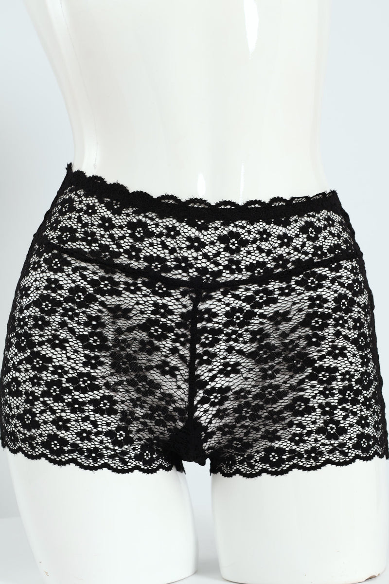 Full Lace Shortie Panties - Black