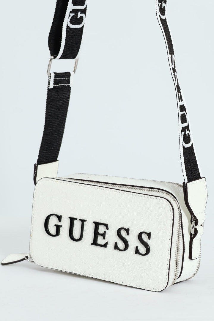 Amanza Mini Crossbody Top Zip Bag - White
