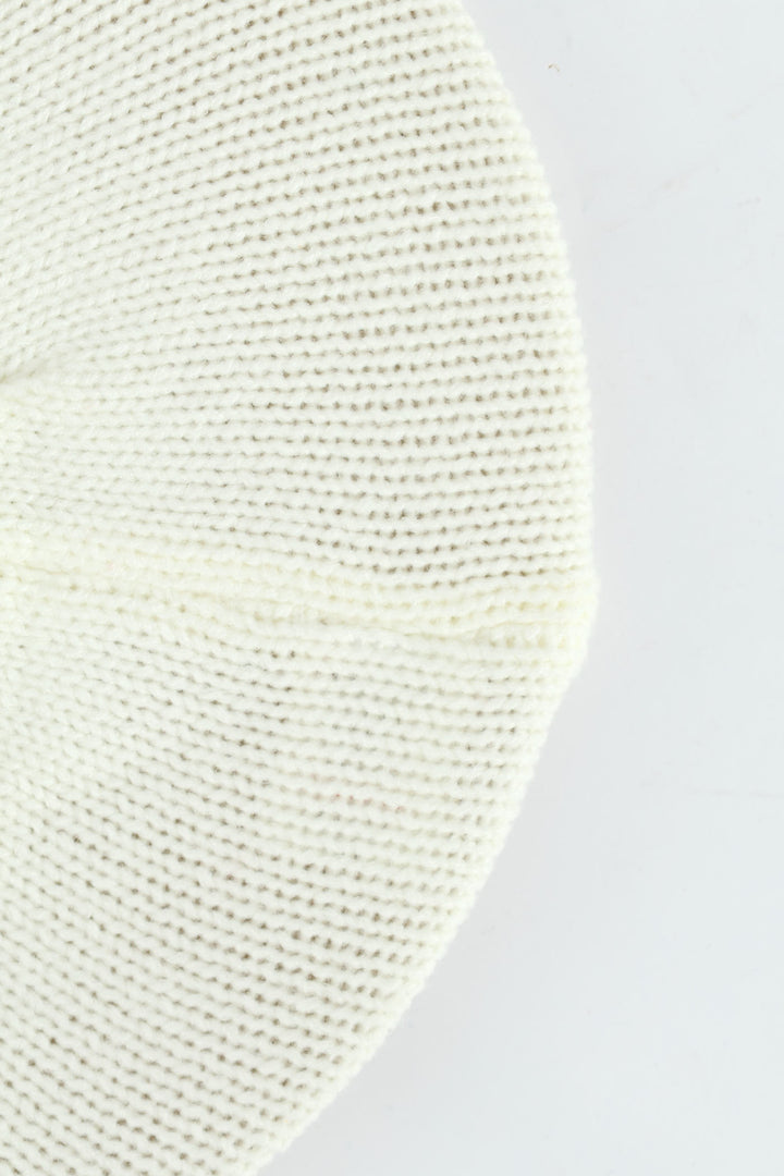 Pre-Girls Beret With Flower - Cream