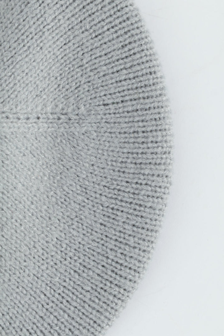 Knitted Beret - Light Grey