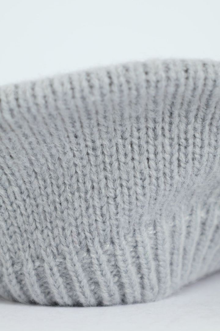 Knitted Beret - Light Grey