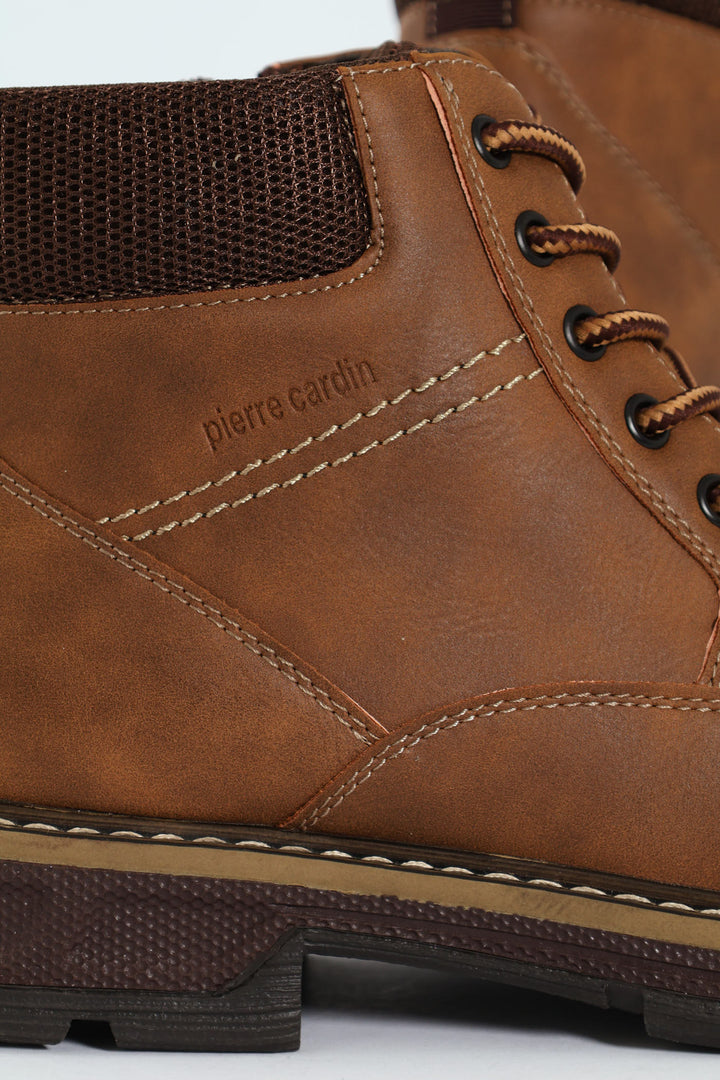 Lace Up Worker Boot - Brown