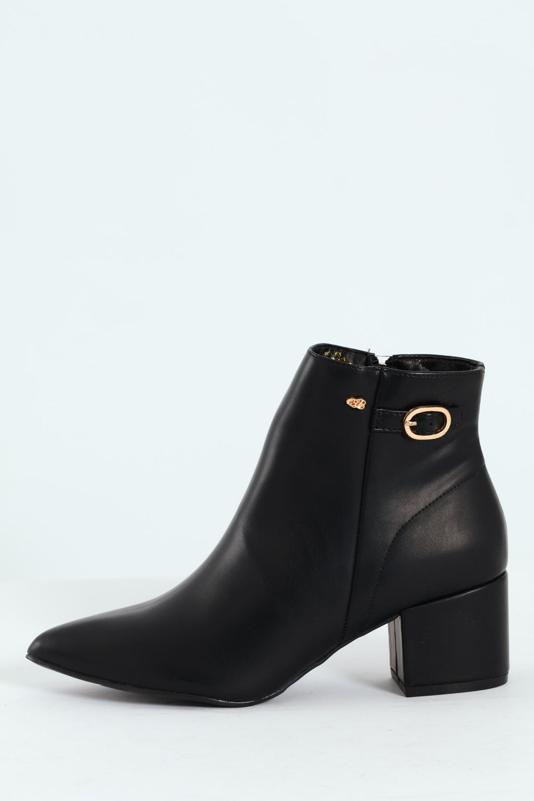 Kris 1 Pointed Toe Block Heel Ankle Boot - Black