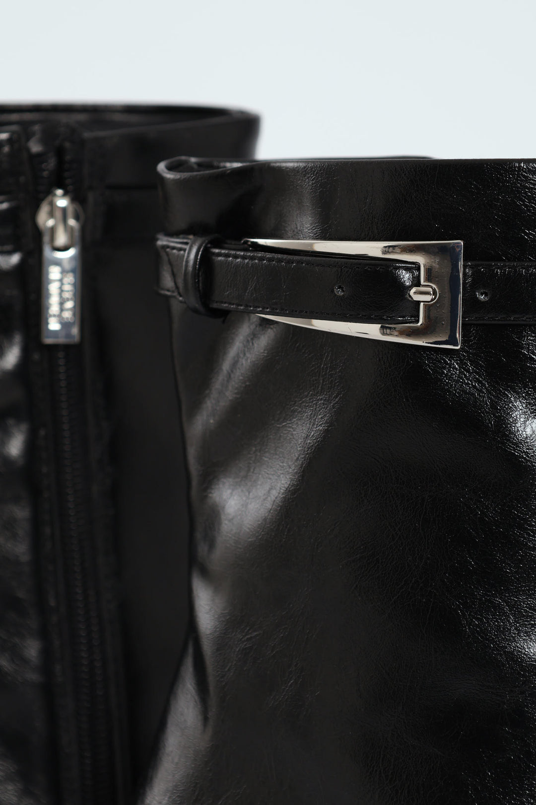 Brentley Pointed Toe Buckle Heeled Boot - Black