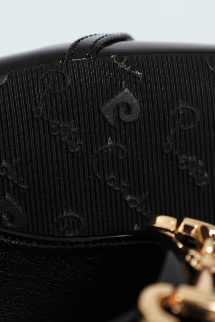 Amy Horsebit Square Toe Kitten Block Court Heel - Black