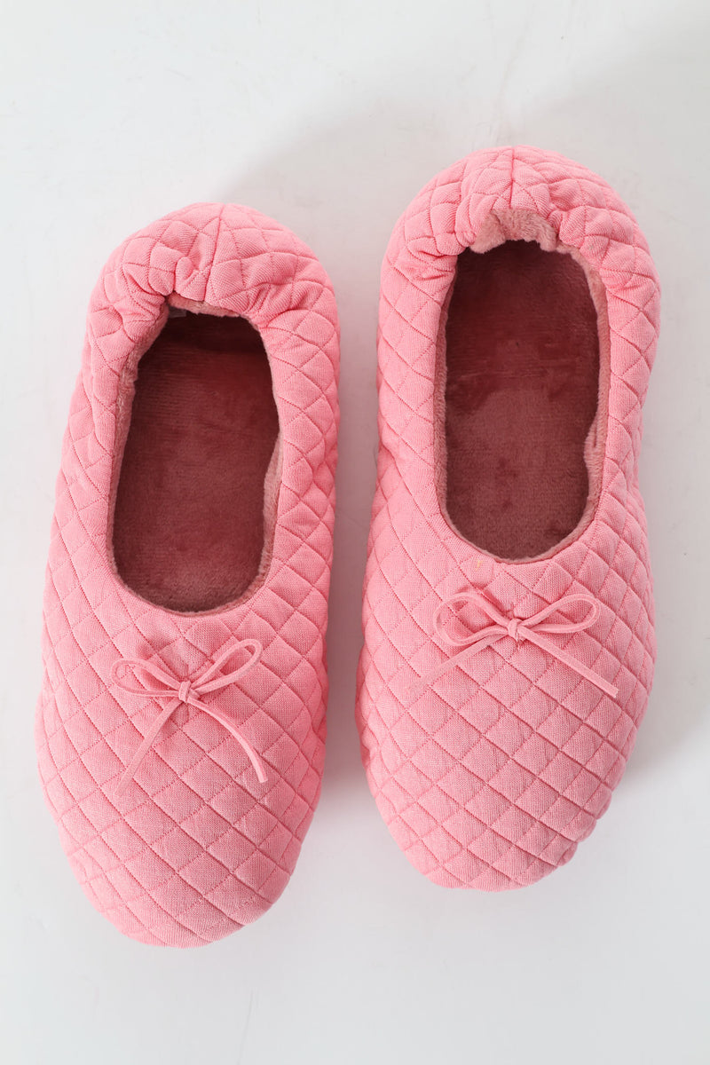 Quilted Ballerina Slipper Sock - Pink