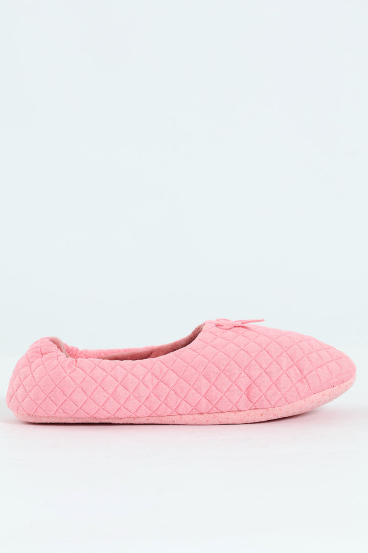 Quilted Ballerina Slipper Sock - Pink