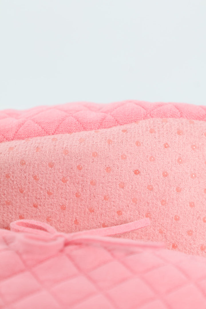 Quilted Ballerina Slipper Sock - Pink