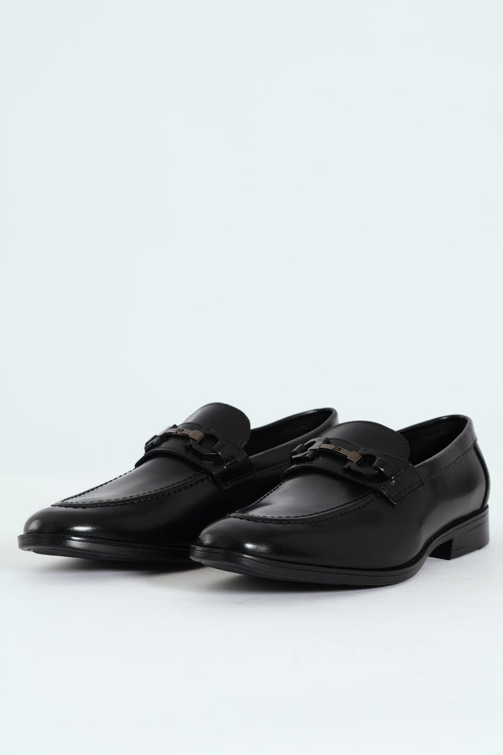 Slip On Loafer With Trim Detail - Black