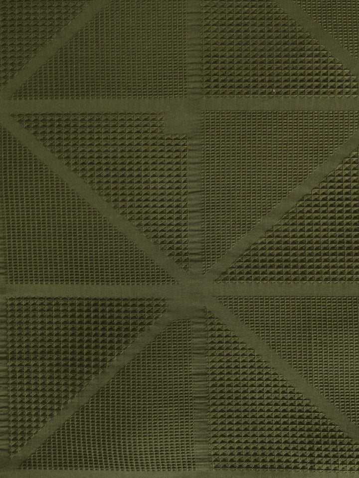 Waffle Square Textured Duvet Cover Set - Olive