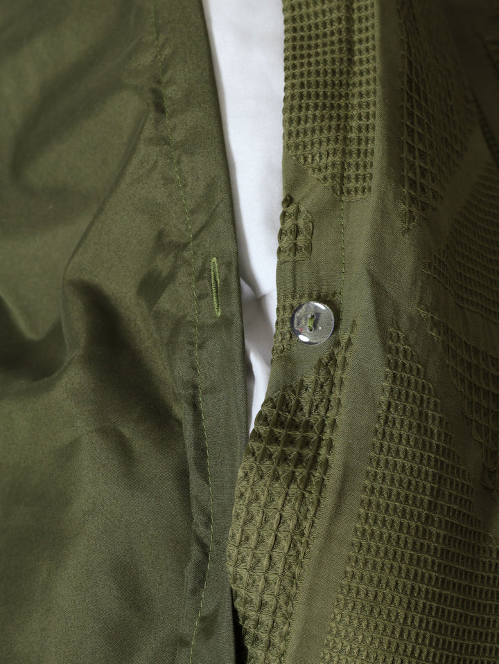 Waffle Square Textured Duvet Cover Set - Olive