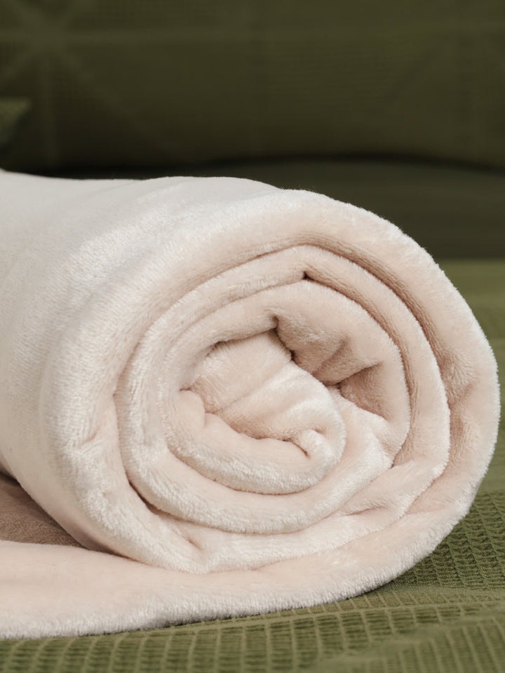 Coral Fleece Blanket - Taupe