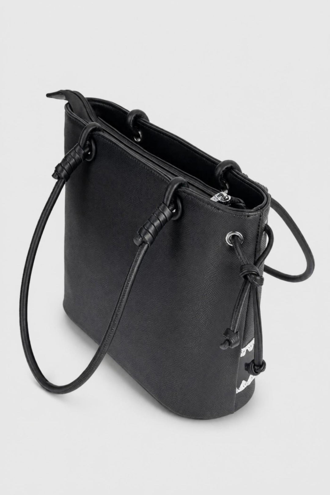 Woven Shopper Bag - Black