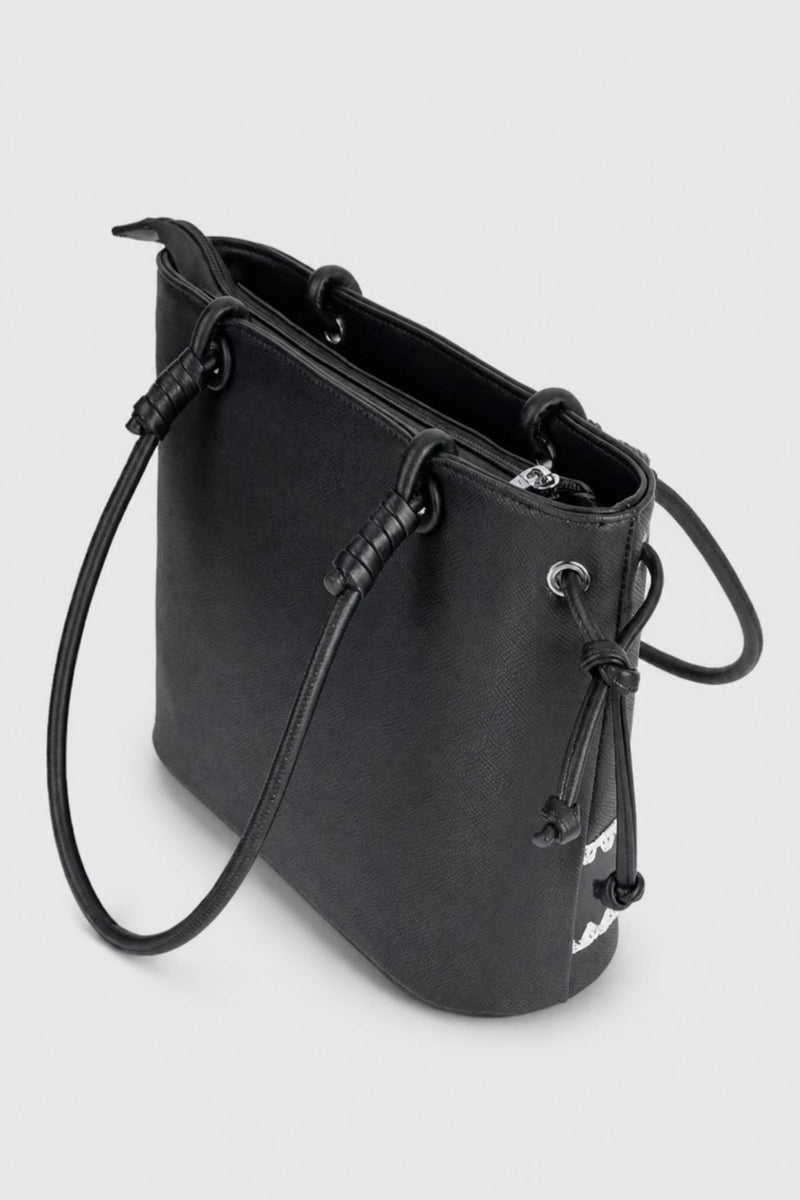 Woven Shopper Bag - Black
