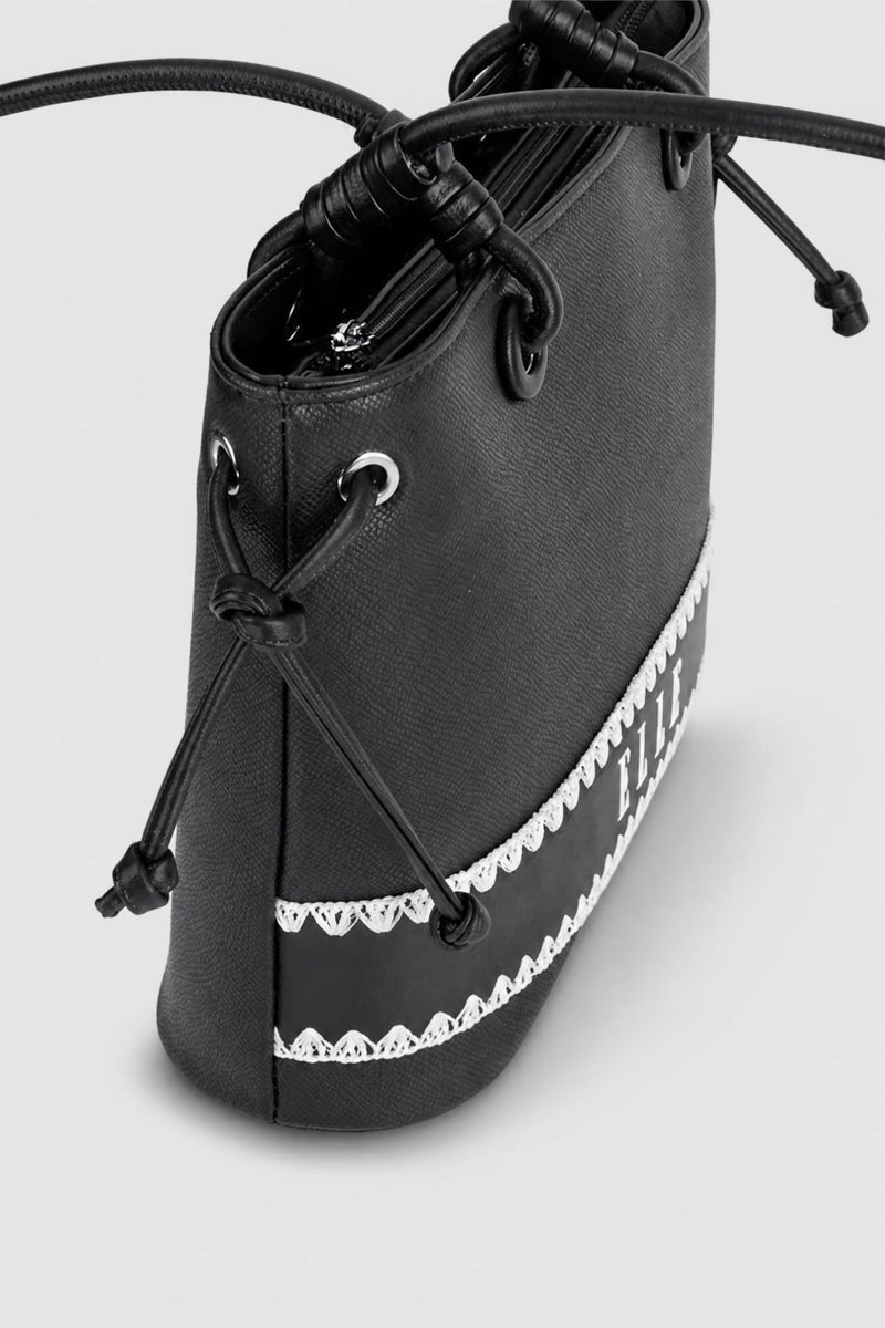 Woven Shopper Bag - Black