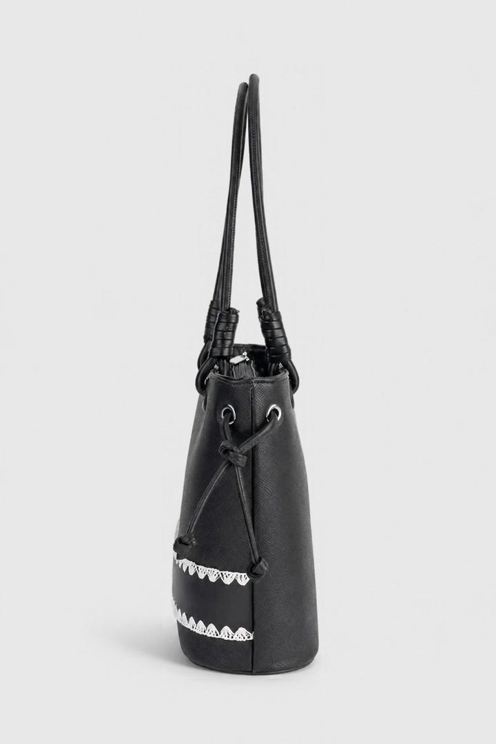 Woven Shopper Bag - Black