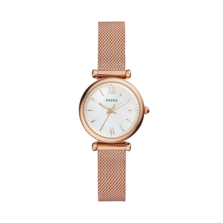 Carlie Mini Three-Hand Stainless Steel Watch - Rose Gold