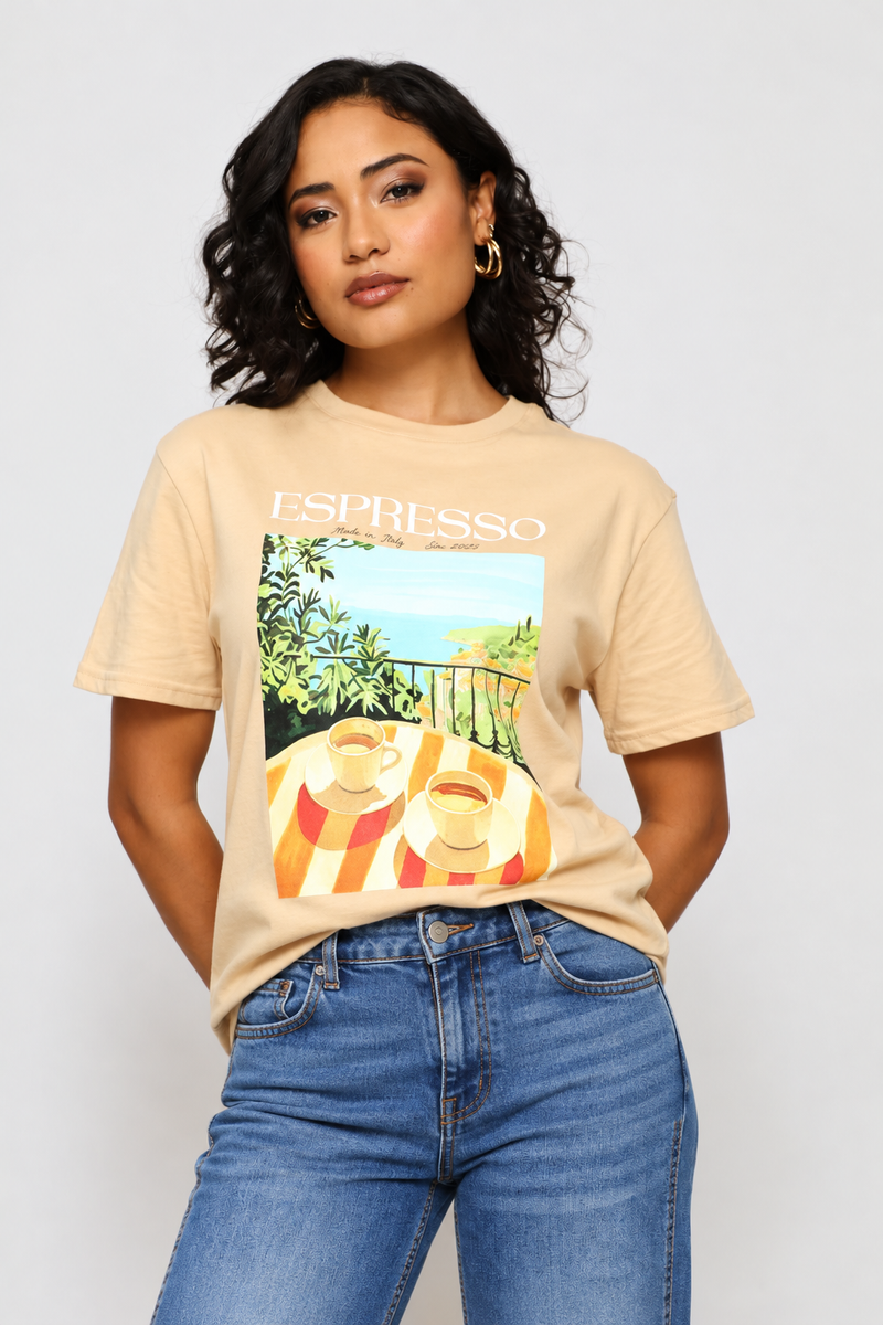 Espresso With A View Tee - Latte