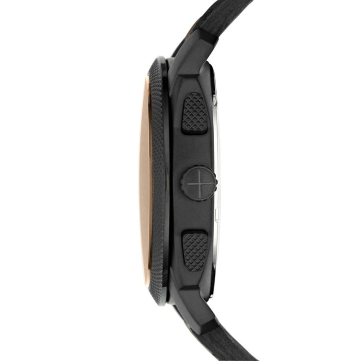 Machine Chronograph Leather Watch & Bracelet Box Set - Black