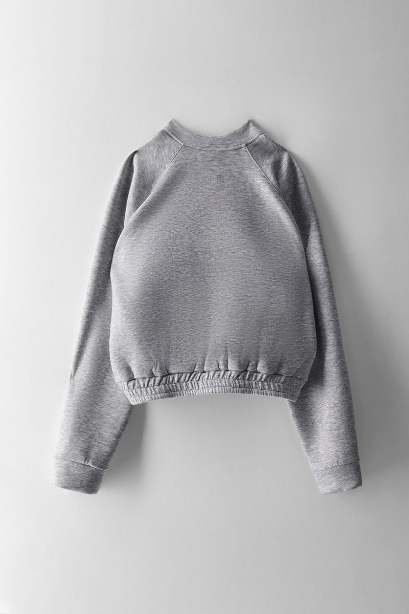 Girls Pleat Front Scuba Short - Grey Melange