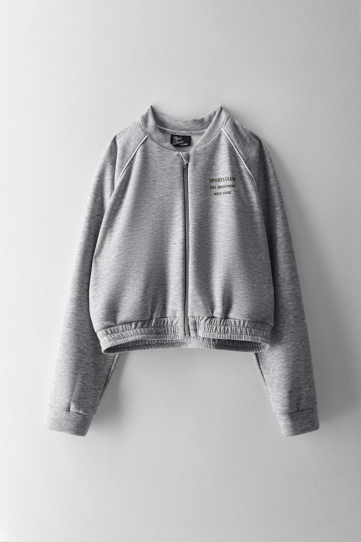 Girls Pleat Front Scuba Short - Grey Melange