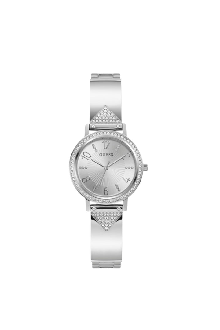 Tri Luxe Silver Bangle Silver Dial Watch - Silver
