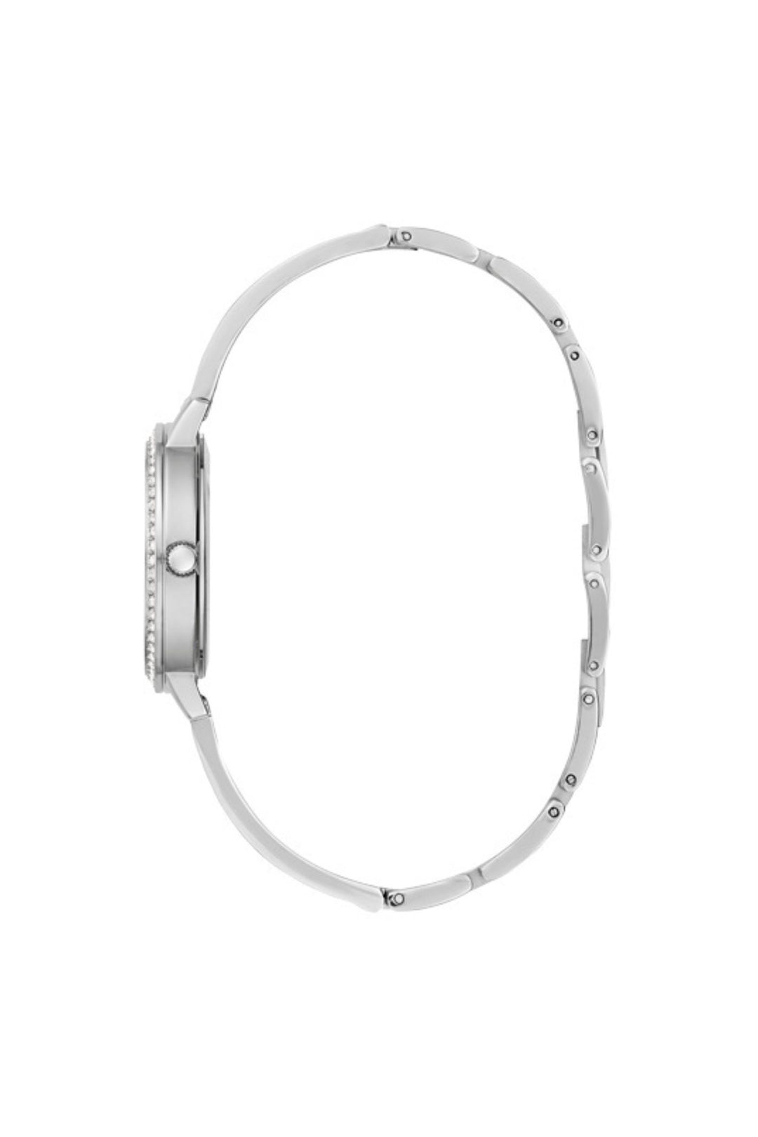Tri Luxe Silver Bangle Silver Dial Watch - Silver