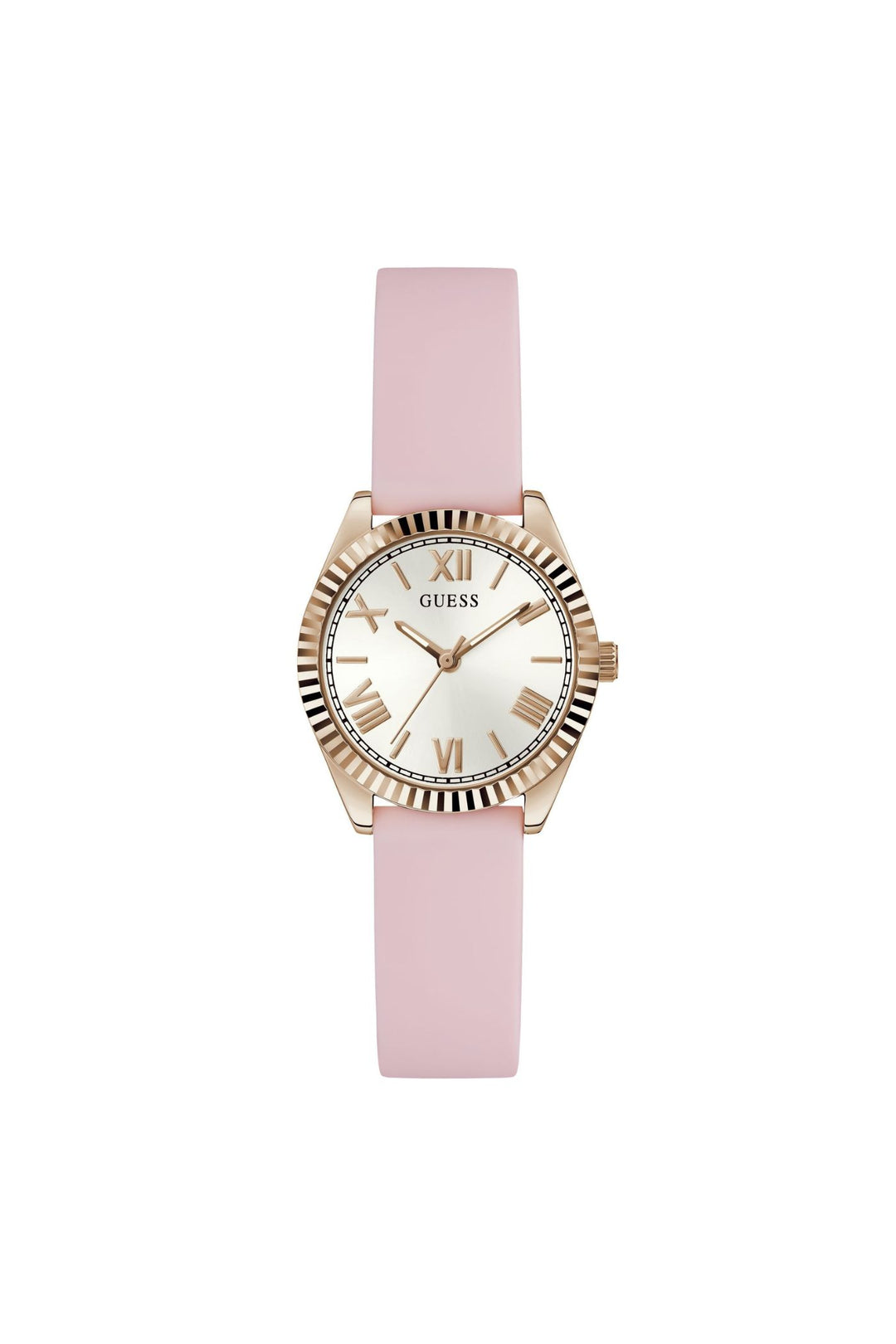 Rose Gold Case Watch With White Dial & Pink Leather Strap - Rose Gold