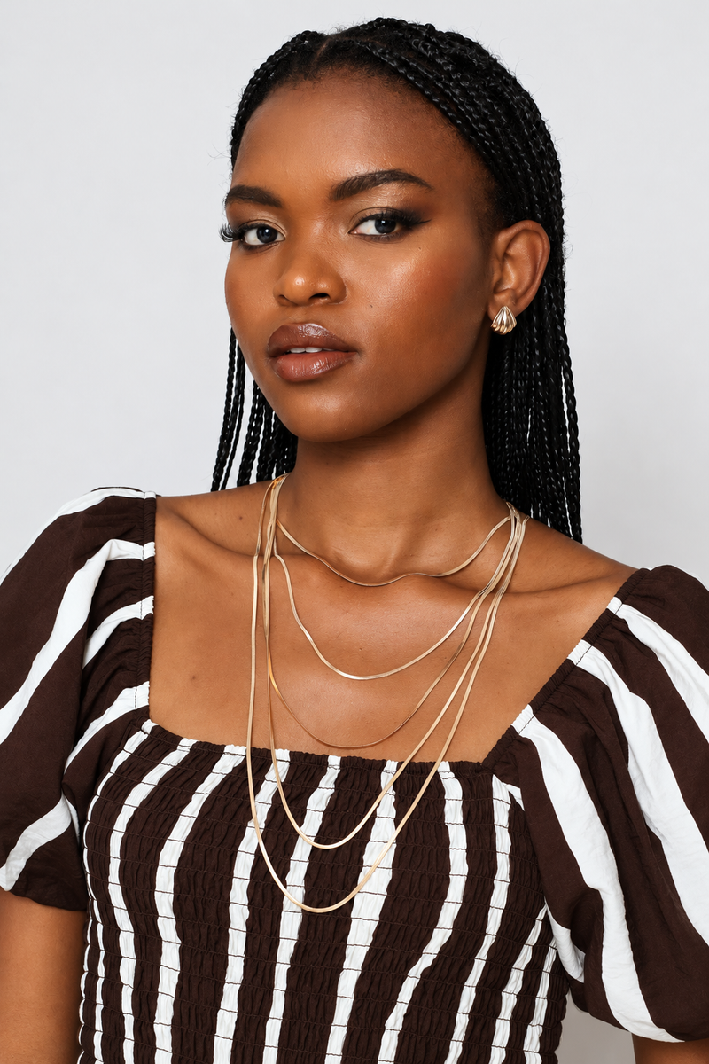 Multi Layer Snake Chain Neckalce - Gold