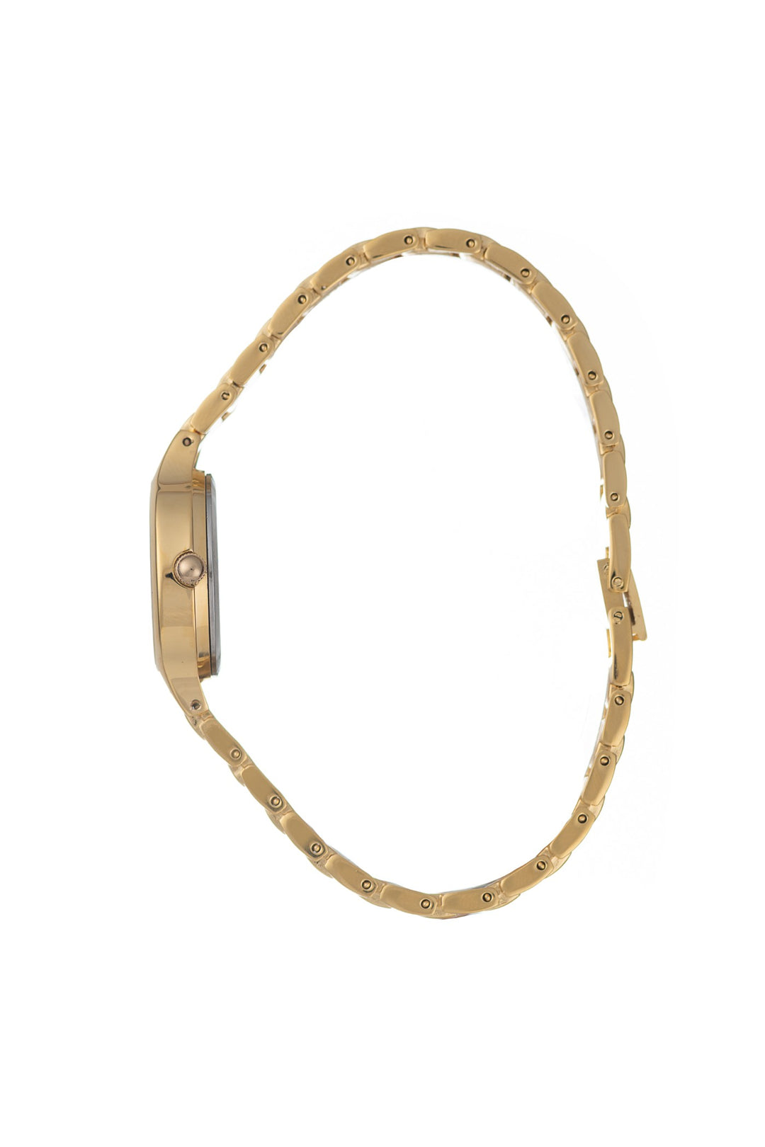 Round Champagne Stones Dial Bracelet Watch - Gold