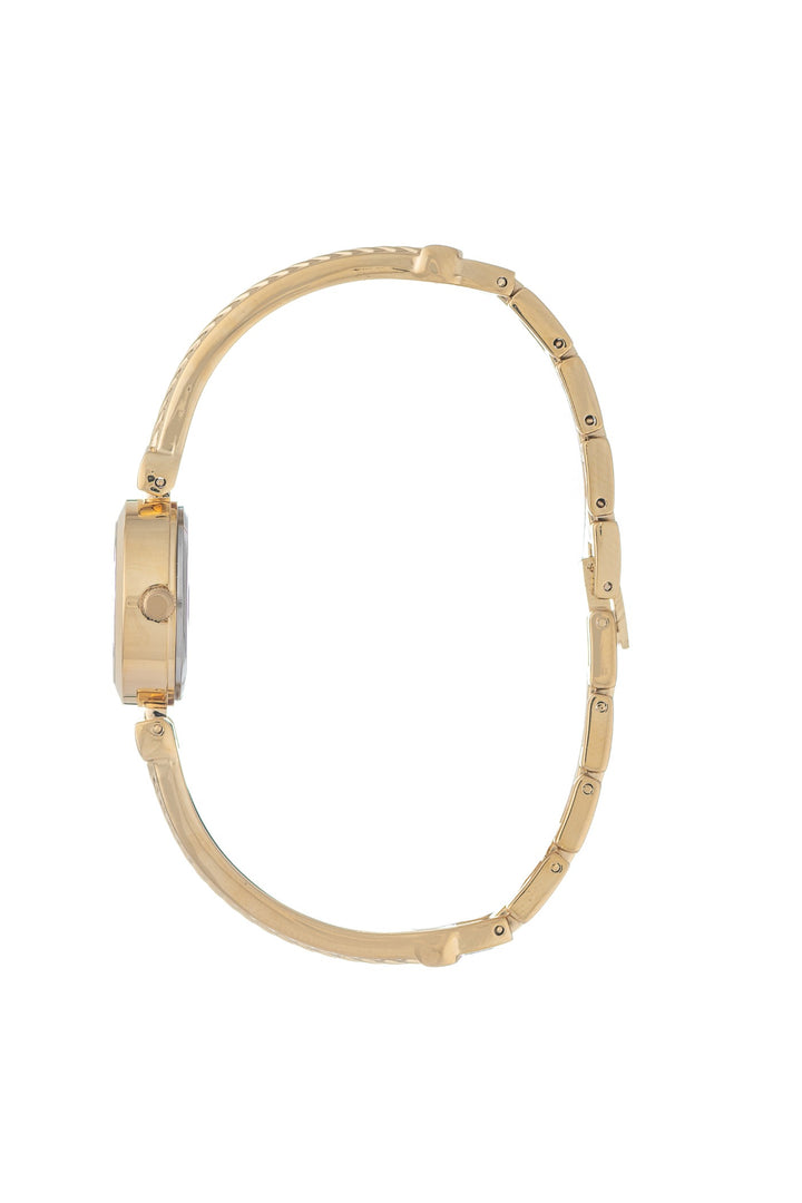 Round Champagne Dial Cable Bangle Watch - Gold