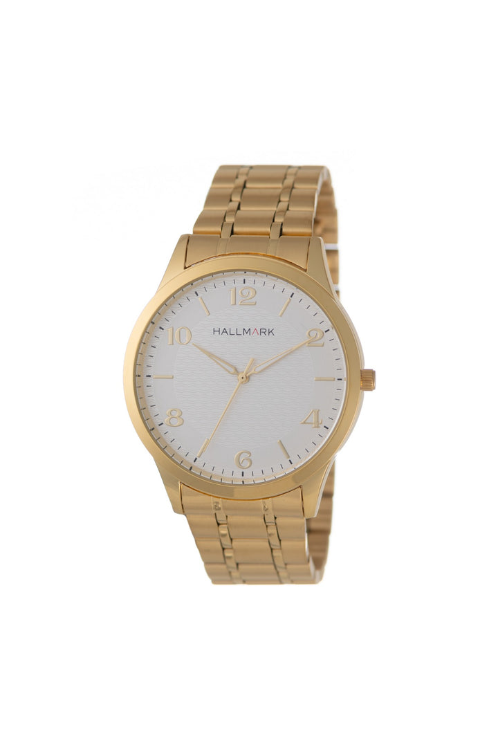 Round Silver Dial & Gold Bracelet Arabic Watch - Gold