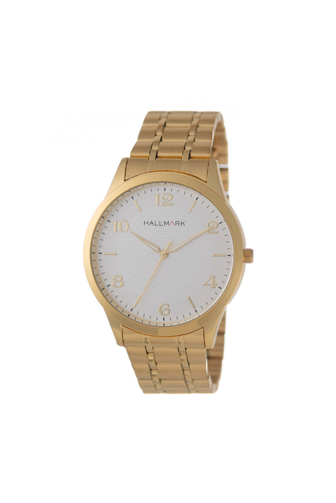 Mens Round Silver Dial & Gold Bracelet Arabic Watch - Gold – Edgars