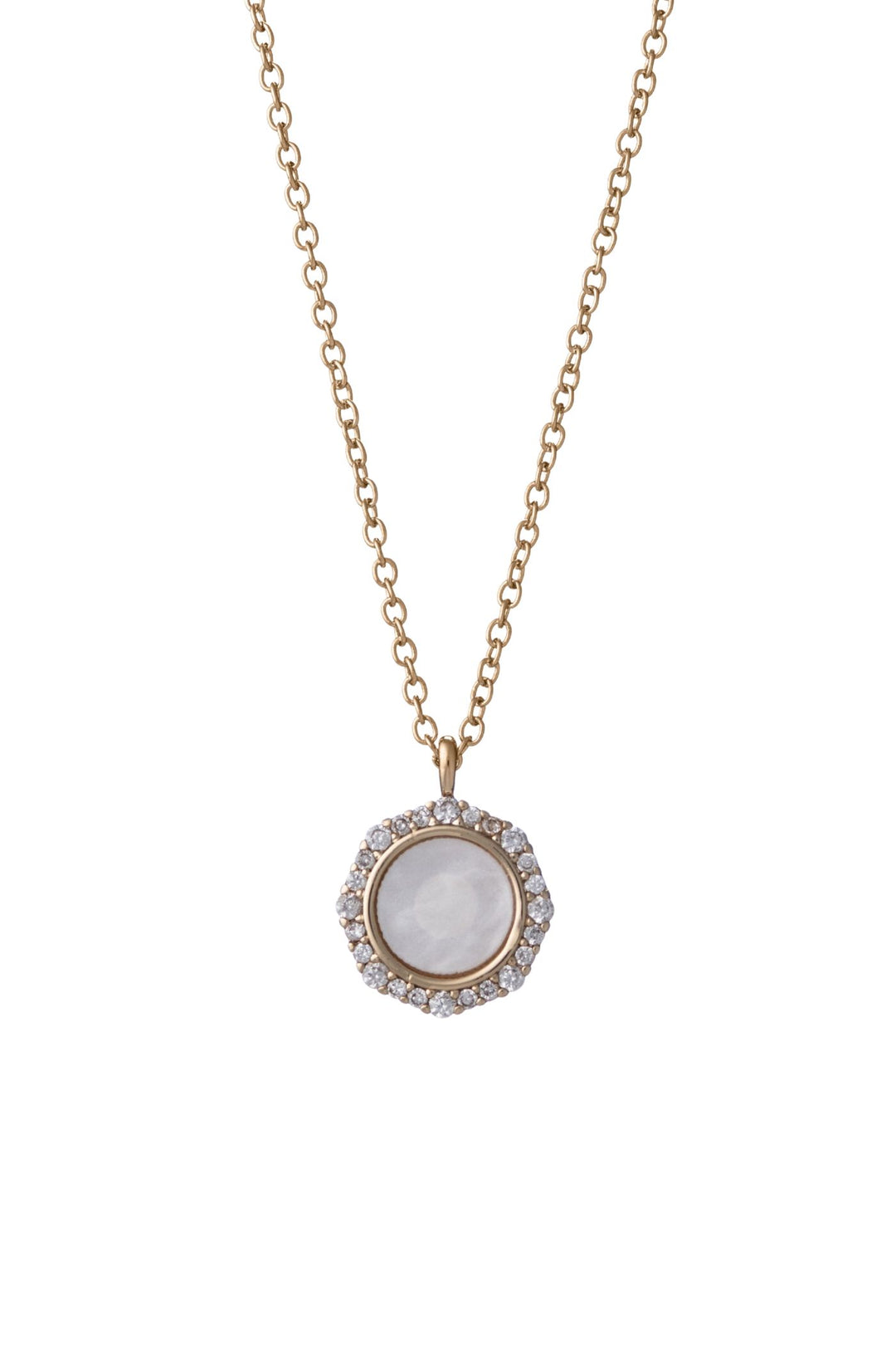 Box Set With Stone Pendant Necklace - Gold