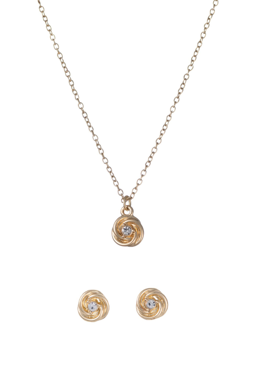 Watch, Pendant Necklace & Earring Box Set - Gold