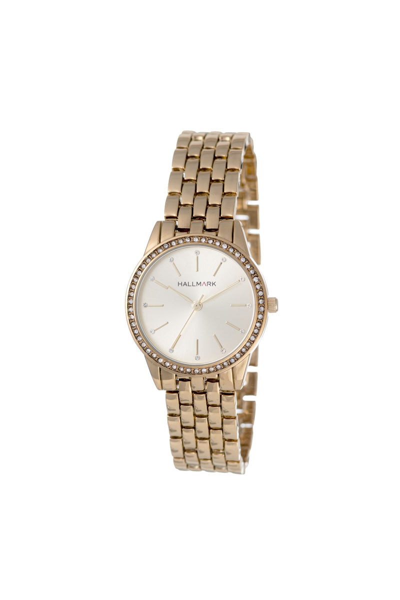 Watch, Pendant Necklace & Earring Box Set - Gold