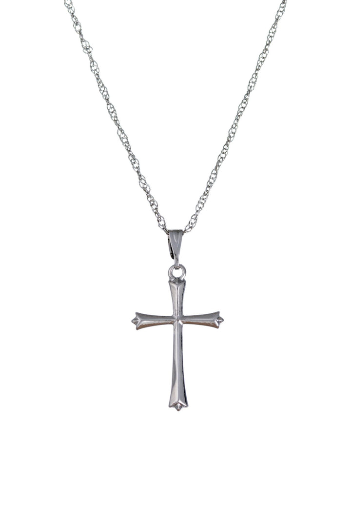 Silver Box Set Watch & Cross Pendant Necklace - Silver
