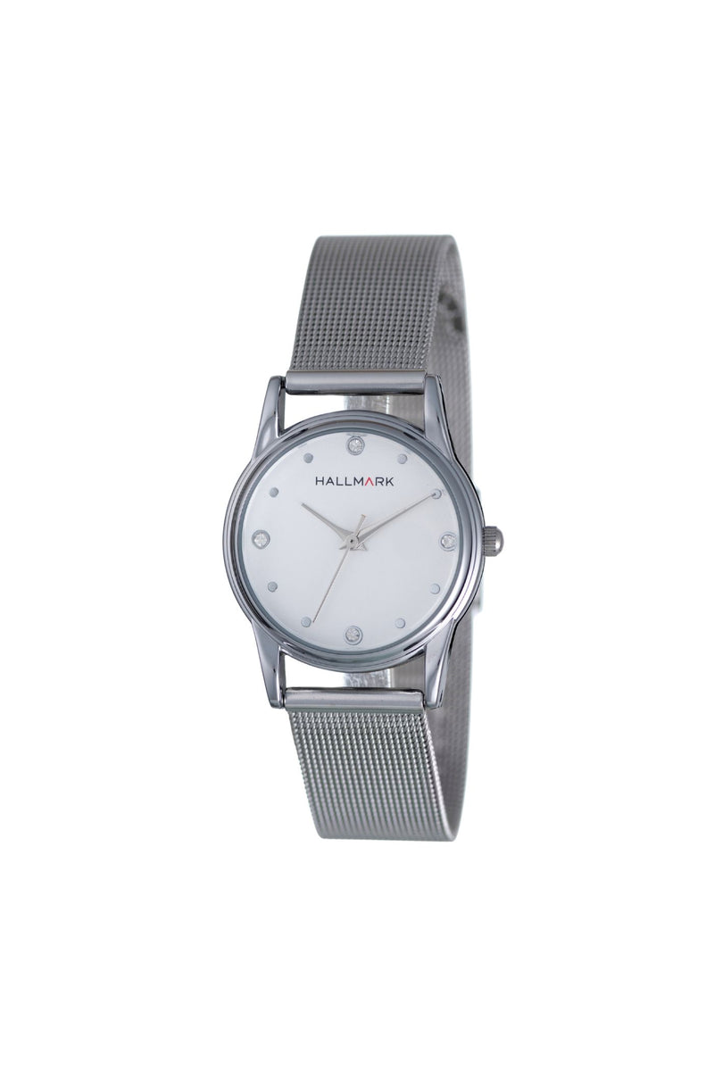 Silver Box Set Watch & Cross Pendant Necklace - Silver