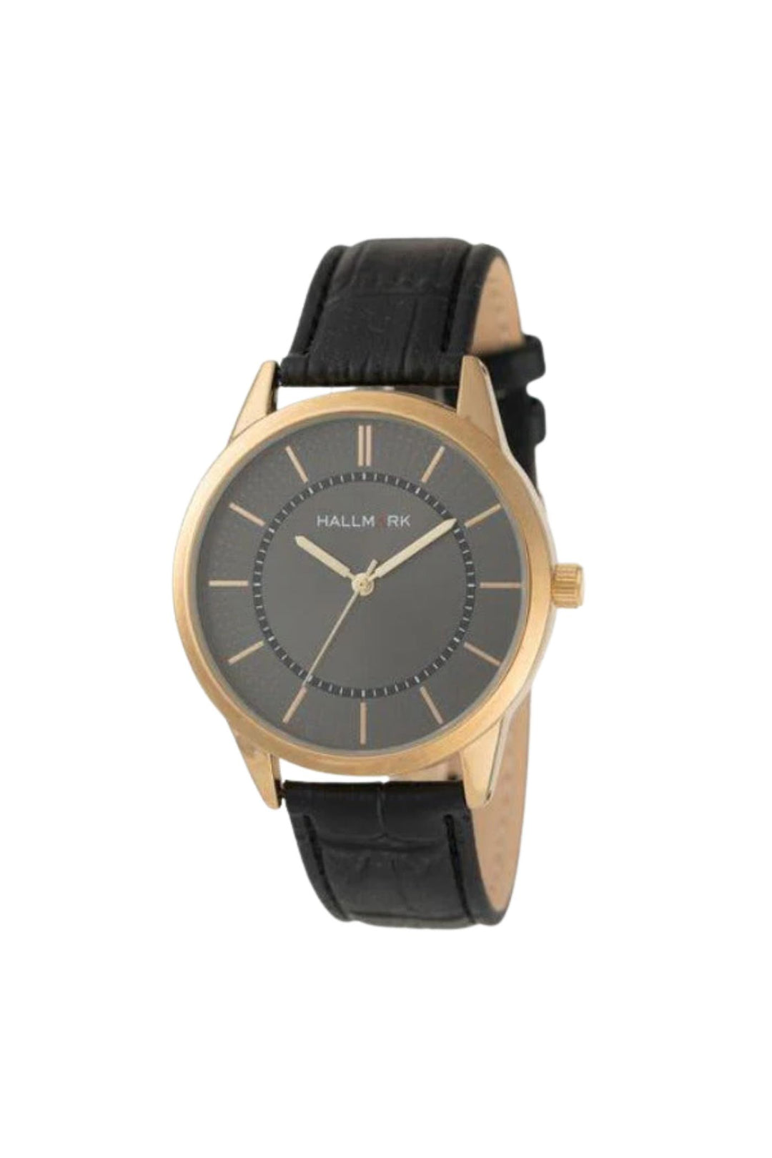 Gold & Leather Watch & Figaro Bracelet Box Set - Gold