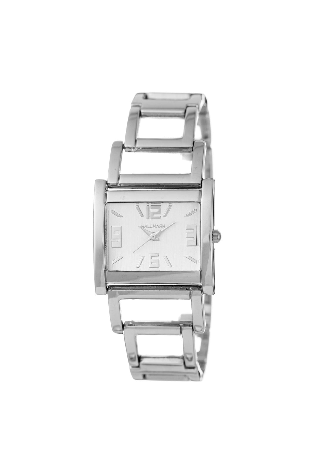 Square Dial & Wide Bracelet Watch - Silver