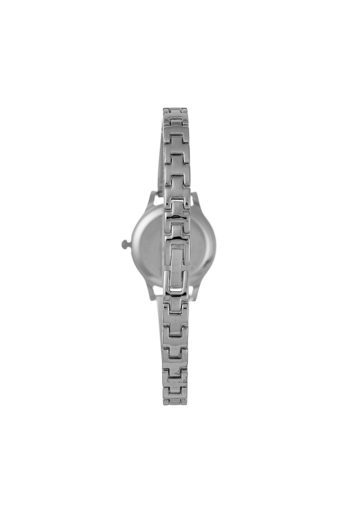 Silver Round Etched Bangle Watch - Silver